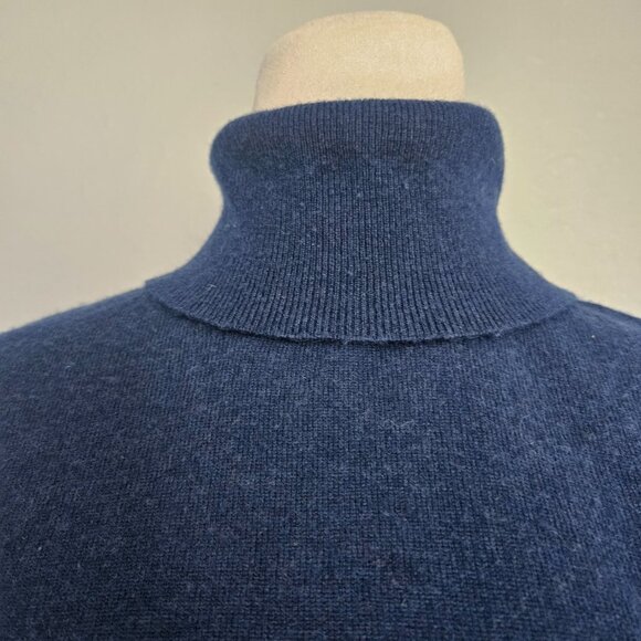 Nordstrom Collection 100% Cashmere Women's Turtleneck Sweater SZ Medium Blue - Picture 2 of 9